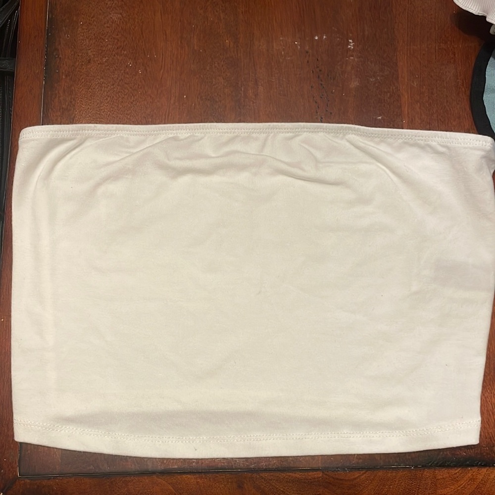 White Bando Crop Top
